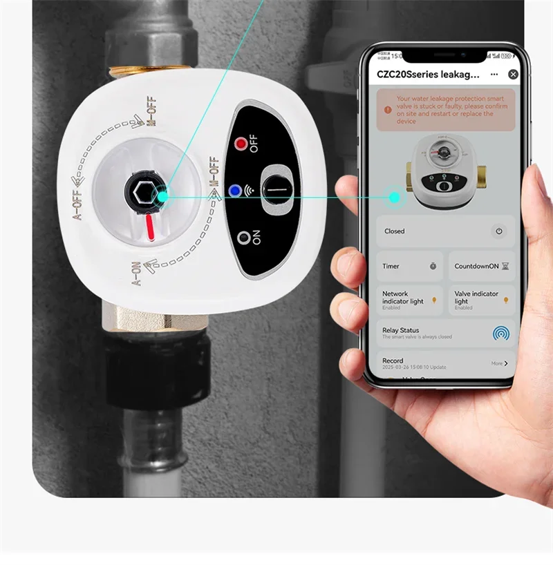 Tuya Smart WiFi Water & Gas Valve DN15/20/25, Alexa & Google Home Compatible, AP