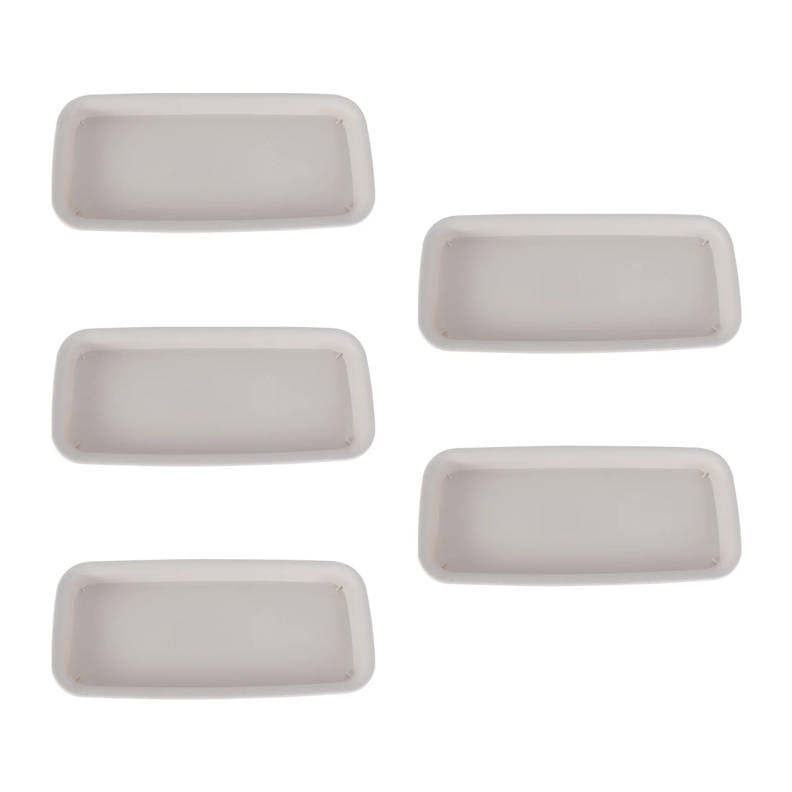 

5 Pcs Extra Small Flower Pots Tray Rectangular Potted Plant Beige Indoor Plants