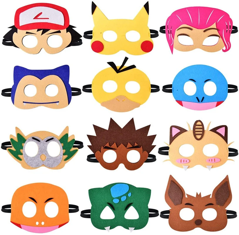 Competir Presunción Aplastar 6pcs Pikachu Pokemon GO Halloween Felt Masks For Kids cosplay party mask  decoration supplies Accessories for Children gift toys| | - AliExpress