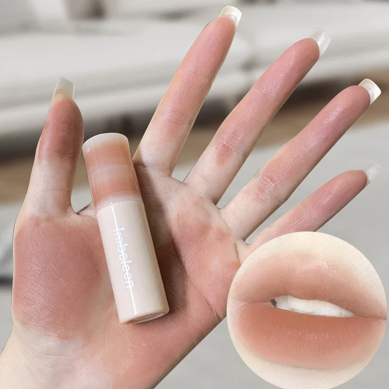 Nude Glaze Soft Matte Silky Liquid Lipstick Mousse Velvet Autumn/Winter Girl Mud Dark Red Brown Lip Tint Makeup Cosmetic_voghion.com
