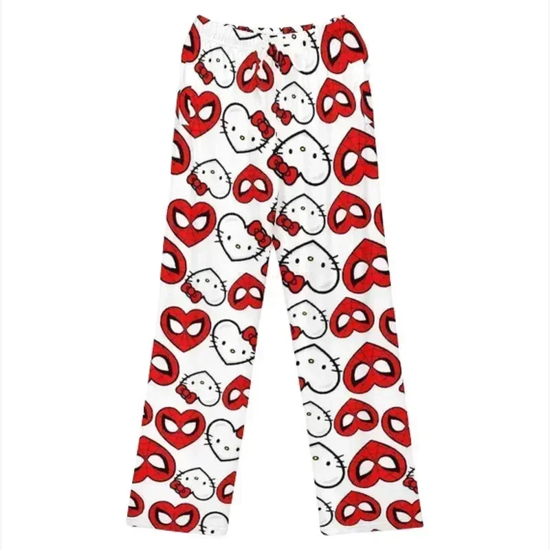 

Newest Hello Kitty Cotton Loose Ladies Pajama Pants Pyjama Trousers Women Men Sleep Bottoms Lounge Wear Girl Sleep Pants Spring