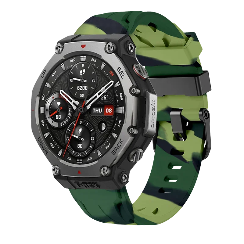 Breathable Black Silicone Strap with Metal Connector - Adjustable Sport Wristband