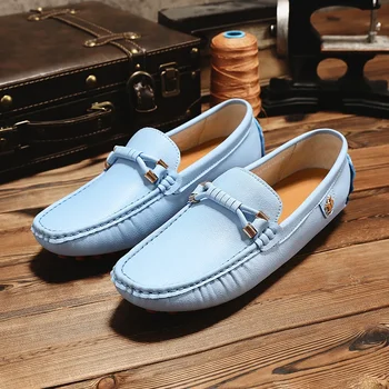 Big Size 37-48 Leather Loafers For Men Women Moccasins Fashion Comfy Men's Casual Shoes Lightweight Slip-on Shoes Man Flat Shoes