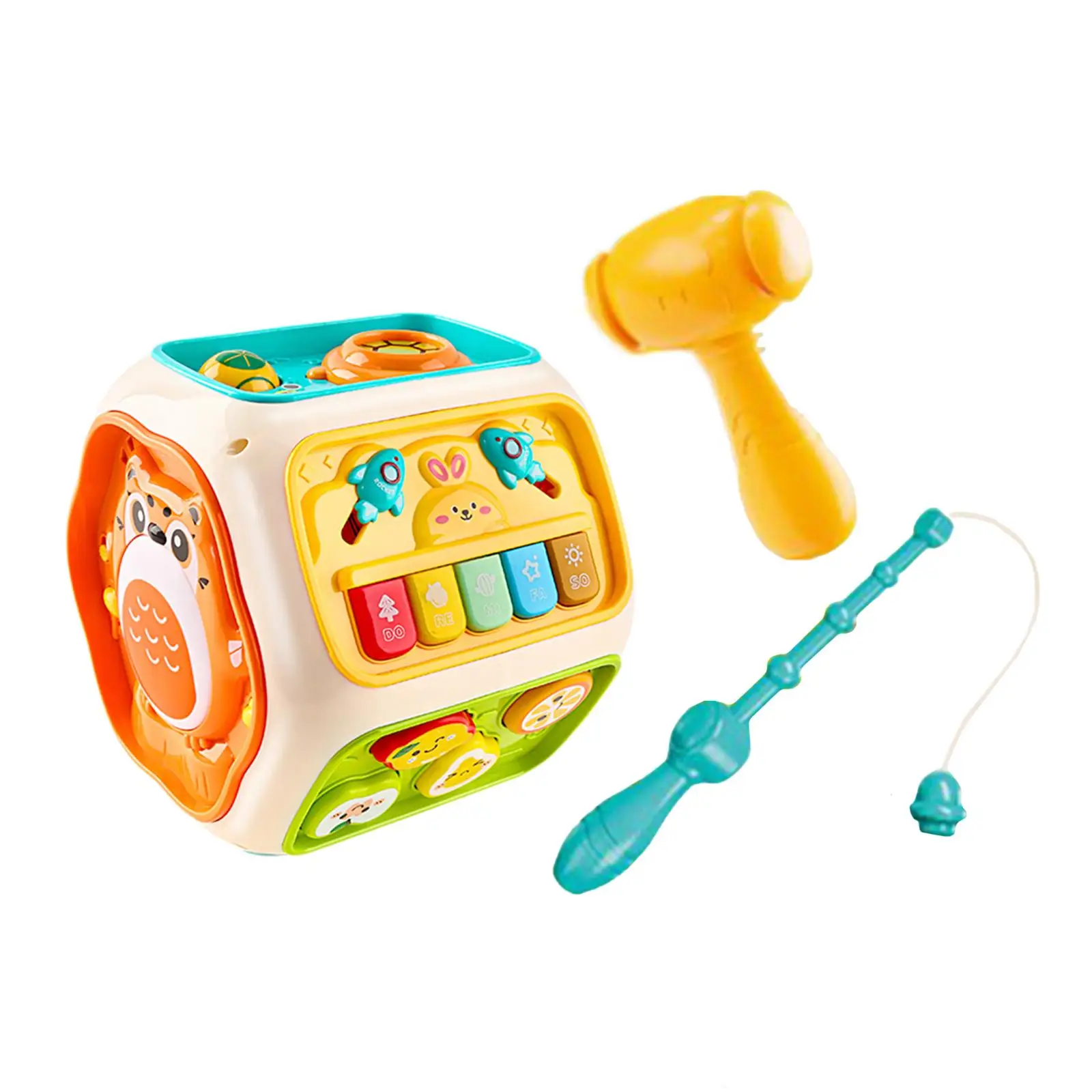 Children's Hand Beat Drum Set with Lights and Sounds Activity Center for 1 2 3 4 Year Old Kids Preschool Toddlers Birthday Gifts