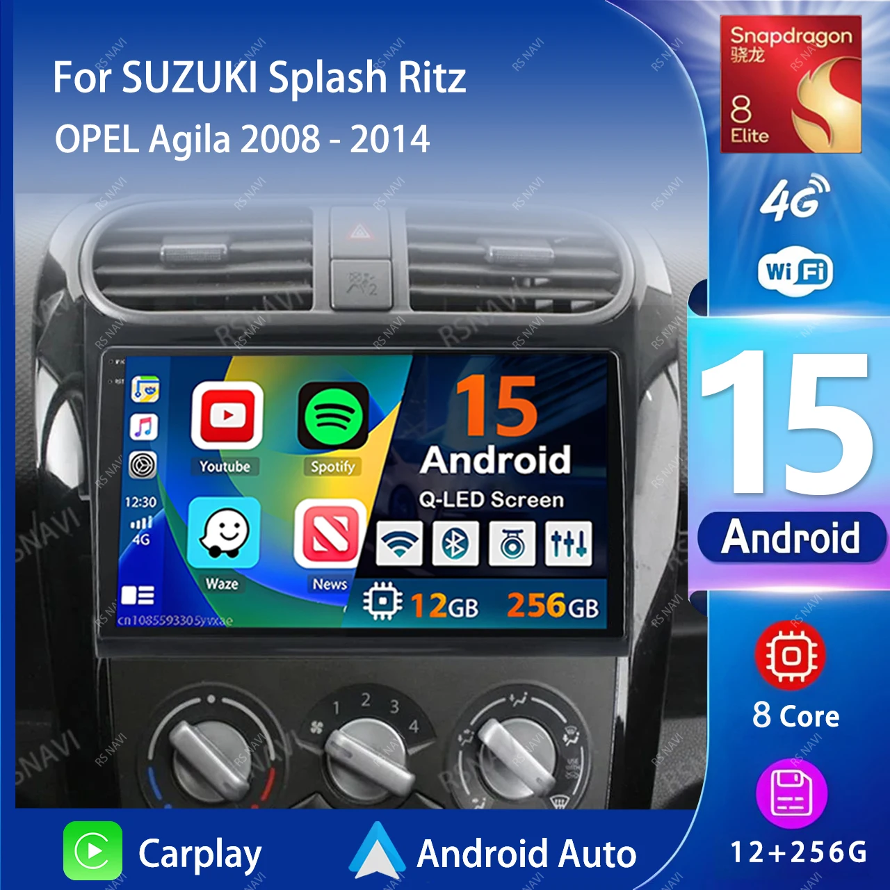 2 64G Android 13] SIXWIN Autoradio 1 Din Wireless CarPlay&Wired Android Auto Bluetooth Média