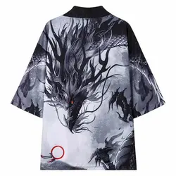 Japanese Kimono Traditional Yukata Kimono Cardigan Men Beach Thin Asian Clothes Japan Kimonos Male Fashion Casual Cardigan Shirt