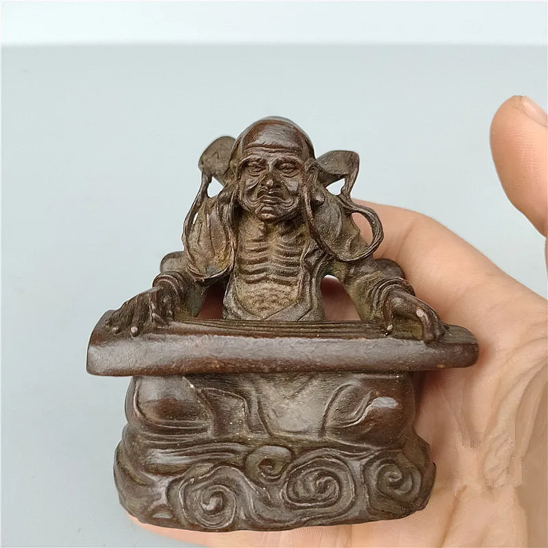 

7.3*7.4*4.2cm Alloy Copper Auspicious Damo Statue Special Retro Fengshui Collective Home/Office Putting Ornament