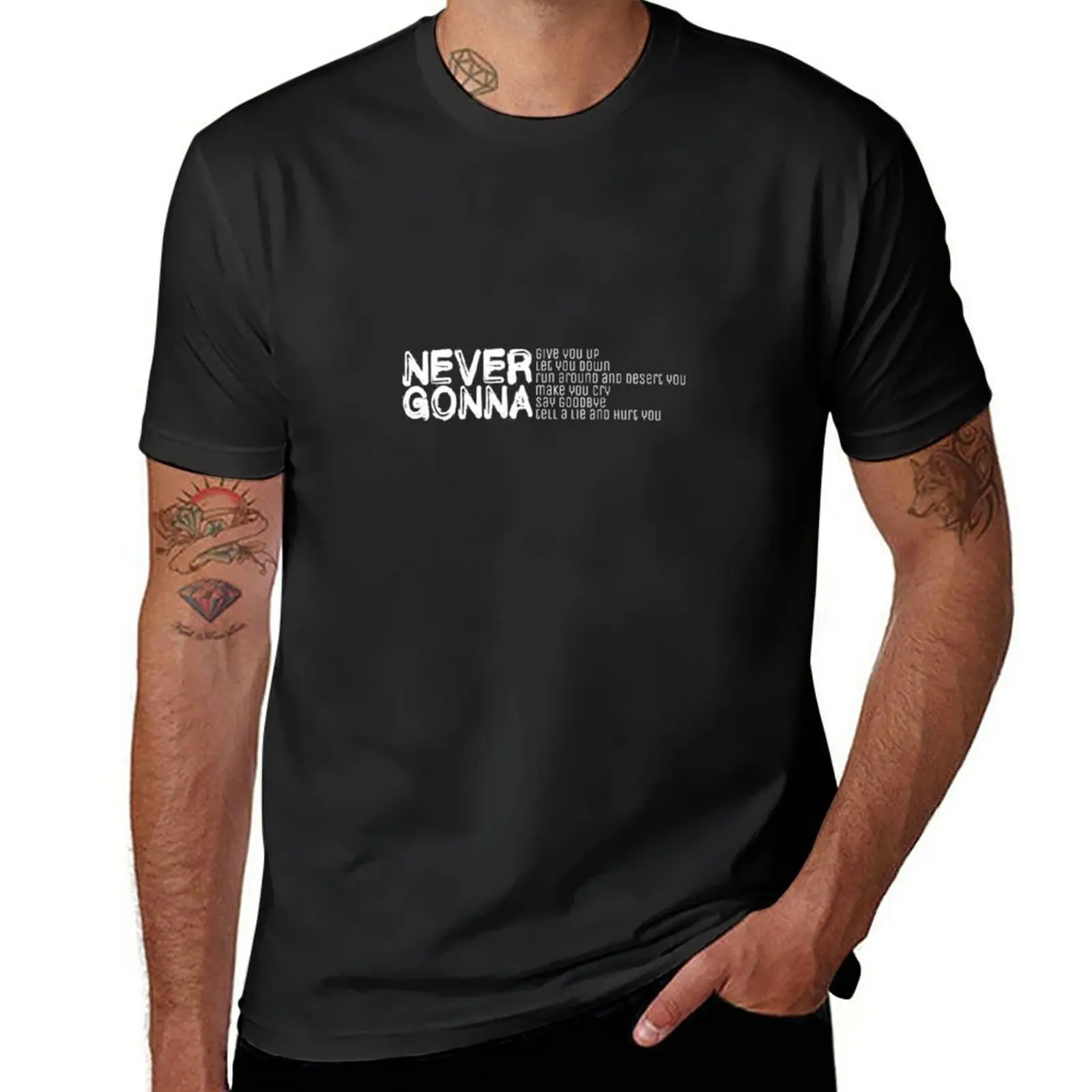 

New Never gonna give you up T-Shirt man clothes cute clothes mens t shirts pack