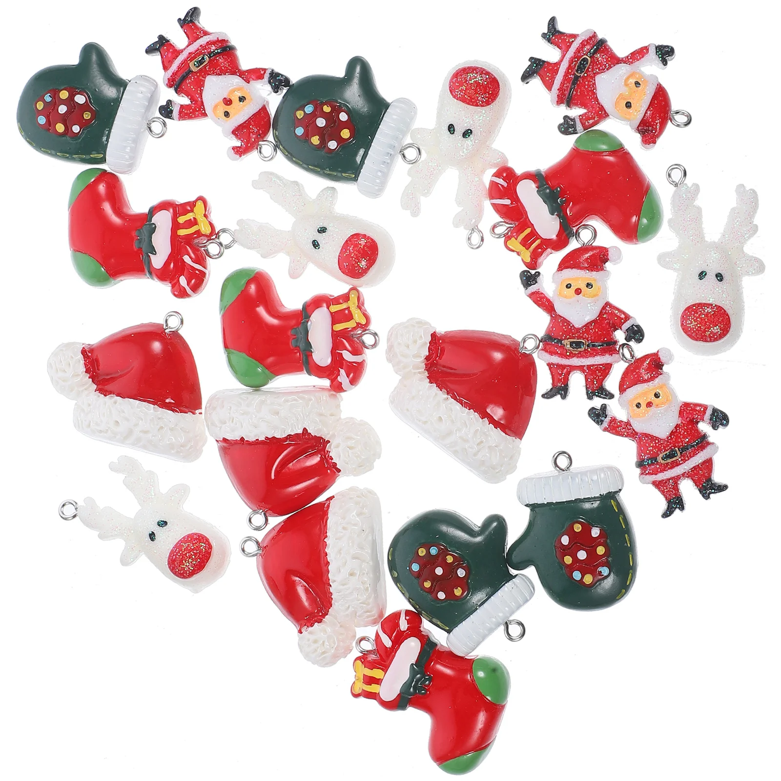 

20 Pcs Ornaments for Christmas Trees Xmas Hanging Decorate Resin Scene Layout Supplies