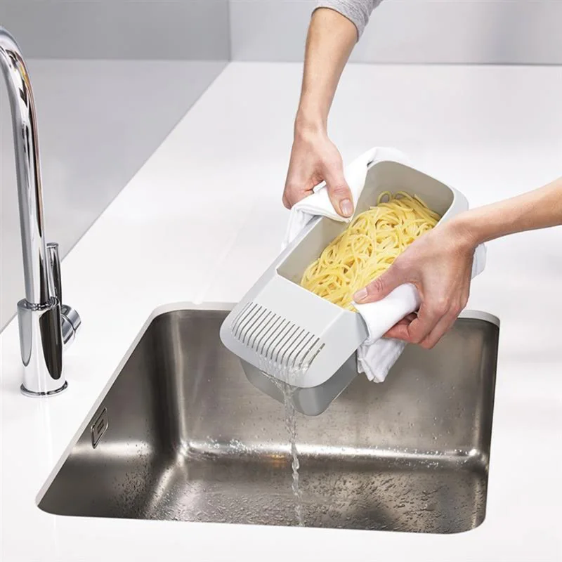 New Microwave Noodles Pasta Cooker With Strainer EcoFriendly Plastic Spaghetti Vegetable Steamer Dishwasher Kitchen Accessories