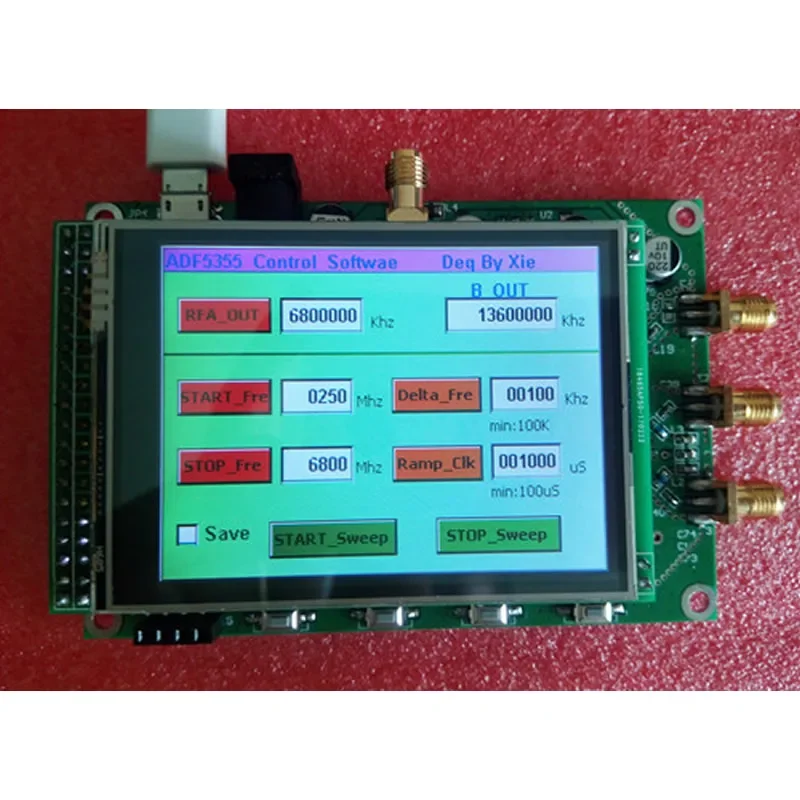 

ADF5355 color touch screen module sweep frequency signal source VCO microwave frequency synthesizer PLL 2.8 inch
