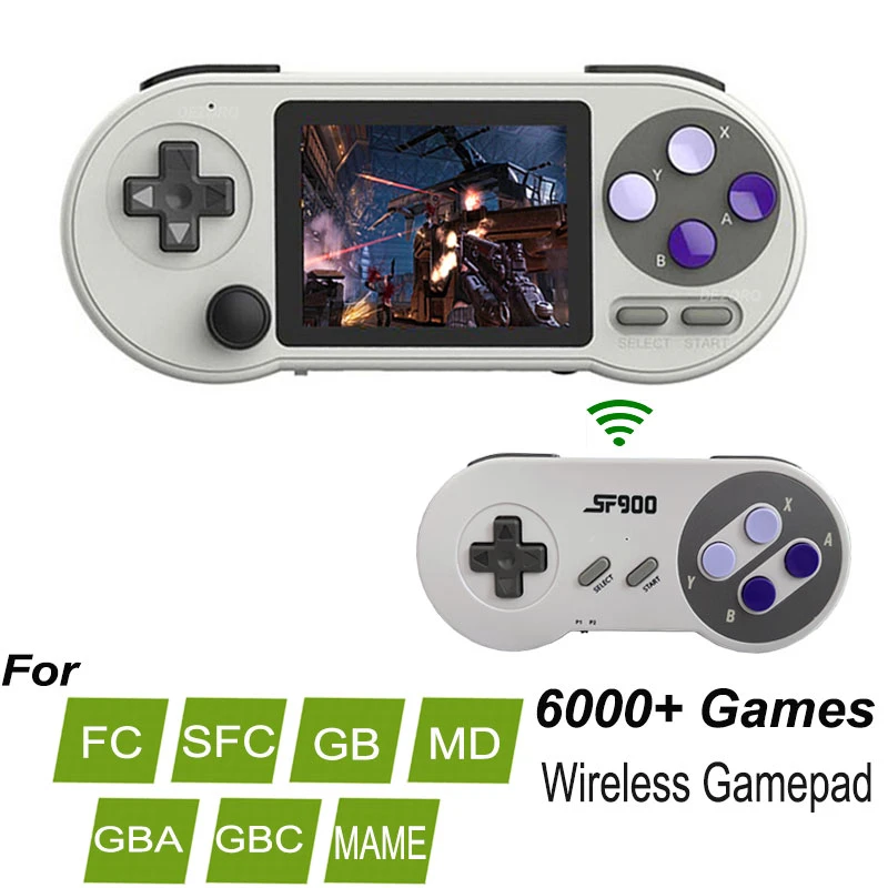 Sf2000 Video Game Handheld Pocket Game Console With 7 Emulators 6000