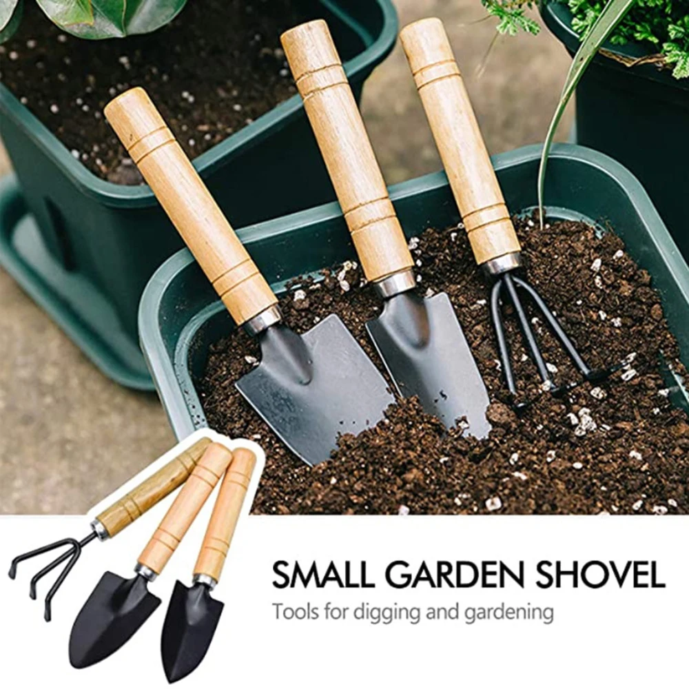 

3Pcs/Set Small Gardening Tools Family Potted Flower Shovel Rake Spade for Flowers Potted Plant Planting Tool Set For Bonsai