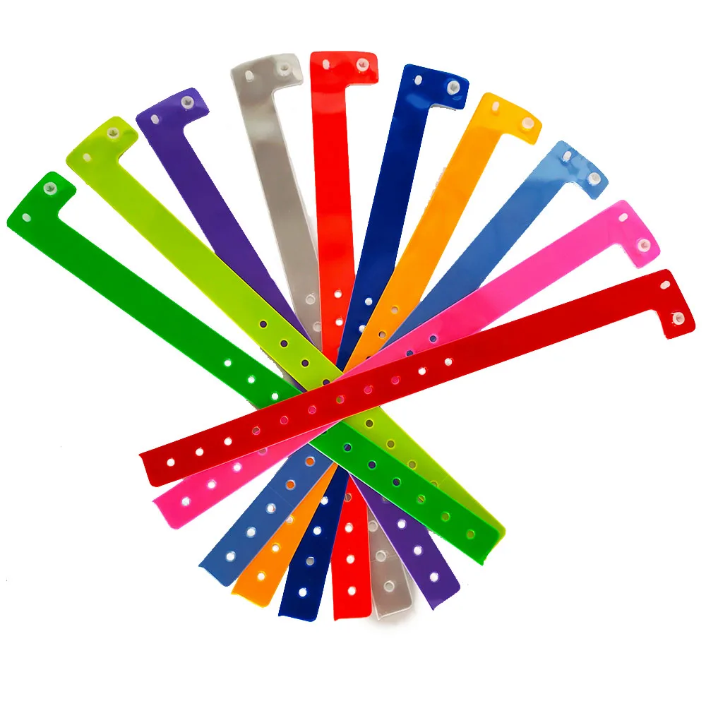 Solid NEW Colors 3/4 inch VIP Events Vinyl Wristbands , ID Wristbands for Admission Tickets100 pieces