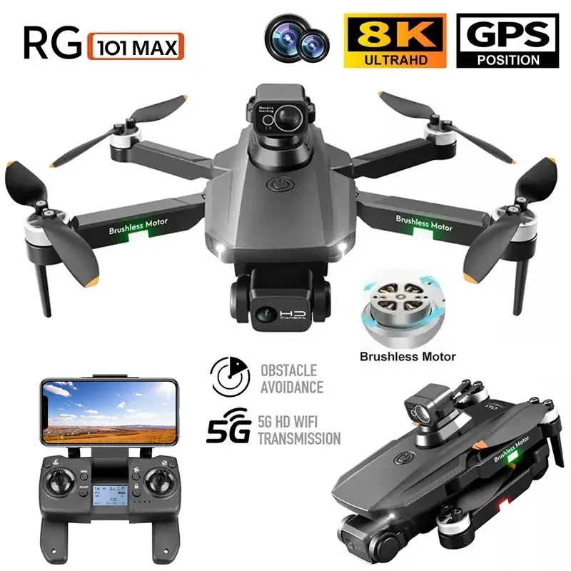 RG101 MAX GPS Drone 8K Professional Dual HD Camera 5G WIFI FPV 3Km