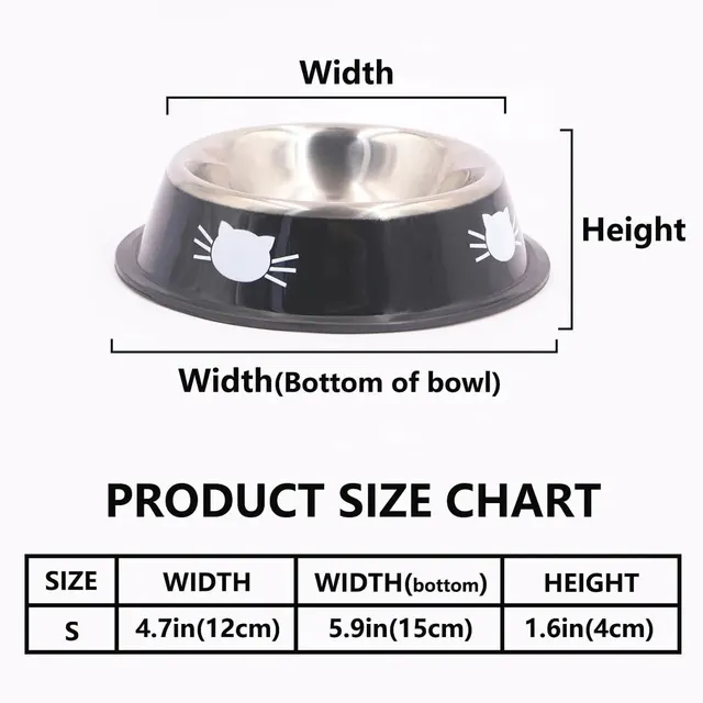 Supet Dog Cat Bowl, Dog Water Bowl with Non-Slip Rubber Base, Metal Insulated Stainless Steel Cat Bowls, Double Wall Cat Bowl 6