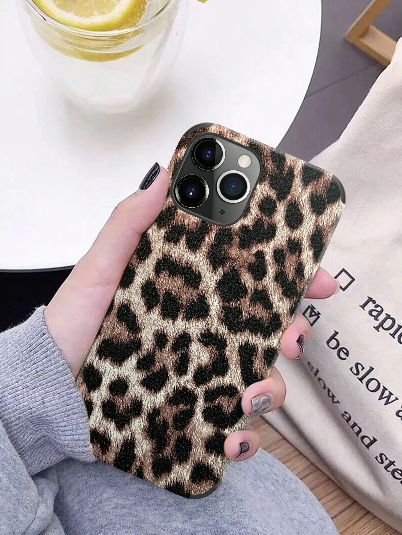 Luxury Double-layer Leopard Print PU Phone Case - Stylish Back Cover