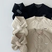Korean Baby Jumpsuit Scarf Set Autumn Winter Lamb Wool Romper for Boys Girls Toddler Infant Clothes Loose Newborn Onesie 2Pcs 2