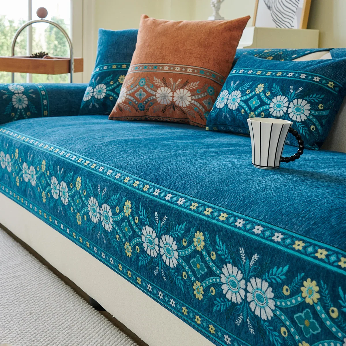 Modern And Simple Chenille Sofa Cushion Four Season Universal Bohemian Style Dustproof Anti Slip For Living Room Sofa Cushion 4