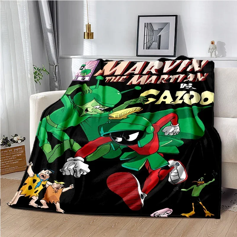 Marvin The Martian Animal Funny Throws Blanket Hiking Picnic Super Soft Quilt Bed Thermal Kawaii Flannel Blanket birthday gift 5