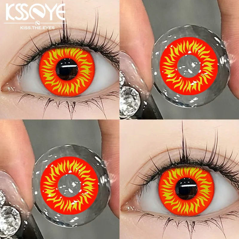 Hot Sale Halloween Cosplay Red & Yellow Colored Contact Lenses