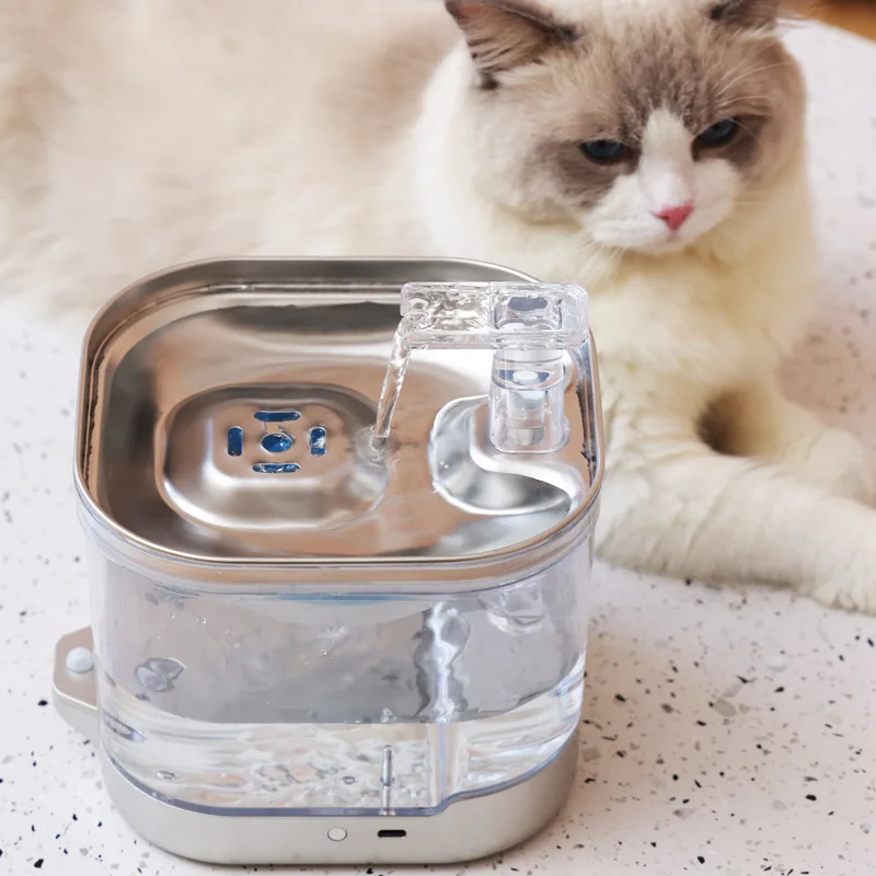Cat Water Fountain Wireless Water Pump Filter Automatic Dogs Pet Cats