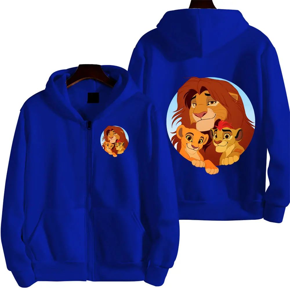 

Spring and Autumn New 2024 Men's Kawaii Lion King Zipper Hoodie Women's Street Large Casual Sports Couple Hoodie
