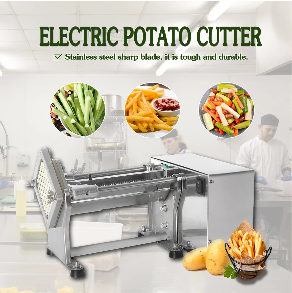 Electric French Fries Cutter Potato Chip Carrot Cutter Slicer Stainless  Steel Vegetable Fruit Shredding Machine