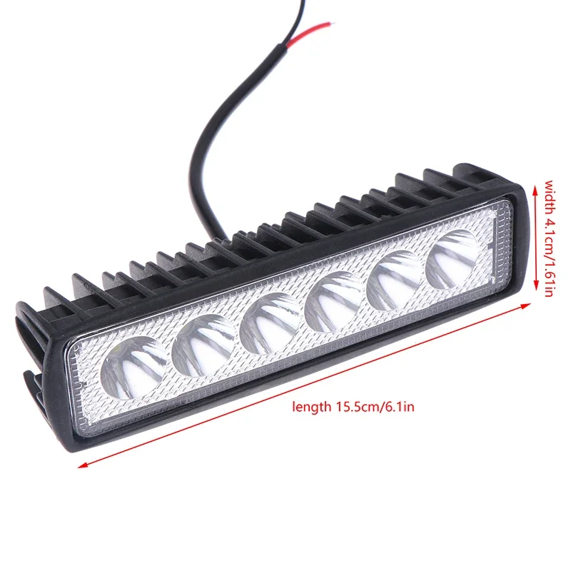 車用LEDライトバー,作業灯,オートバイ,トラック,トレーラー,オフロード,運転用ヘッドライト,12v,18w,6000k