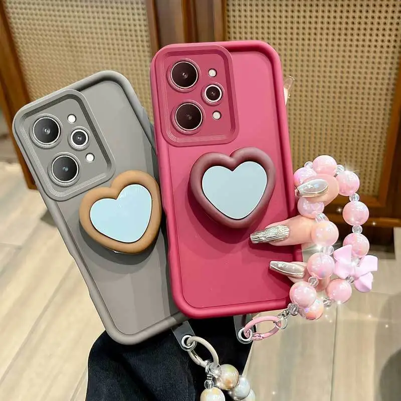 Chic Love Bracket and Lanyard Phone Case