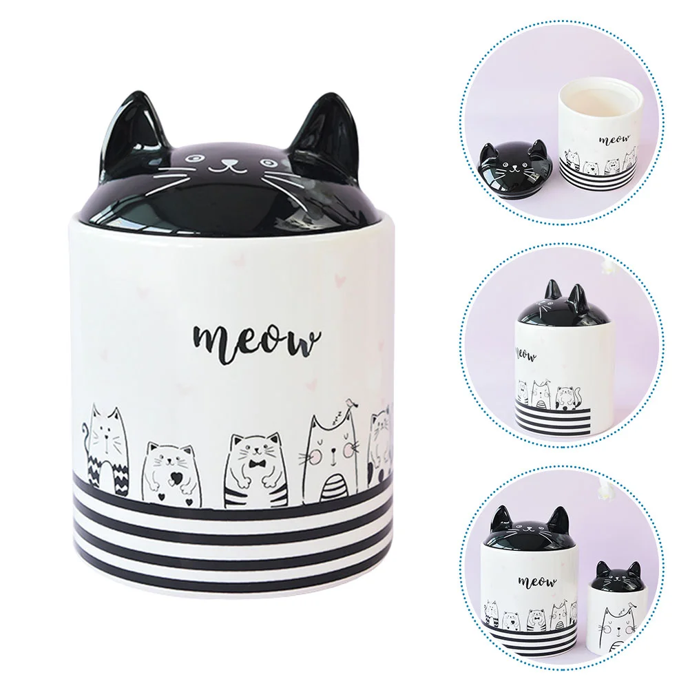 

Ceramic Airtight Jar Tea Condiment Candy with Lid Ceramics Seasoning Jars Canister Container Cookie