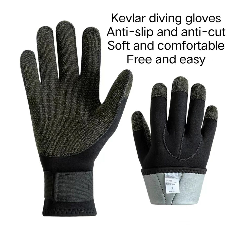 3mm Five Finger Neoprene Diving Gloves Anti-slip 3mm Neoprene Five Finger Gloves - Anti-Slip Warm Gloves For Diving, Surfing & Water Sports Anti-slip Kayaking Gloves