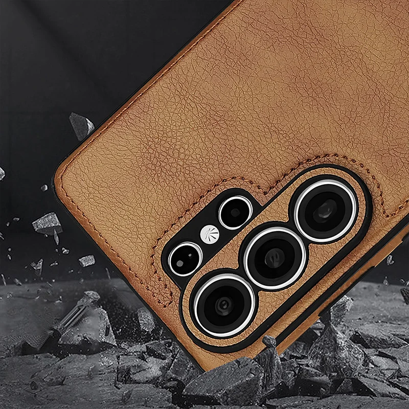 Premium PU Leather Soft Case with Camera Lens Protection & Shockproof Design