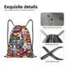 Custom 60 Flags Of The Countries Of The World Drawstring Backpack Sports Gym Bag for Women International Gift Training Sackpack 3
