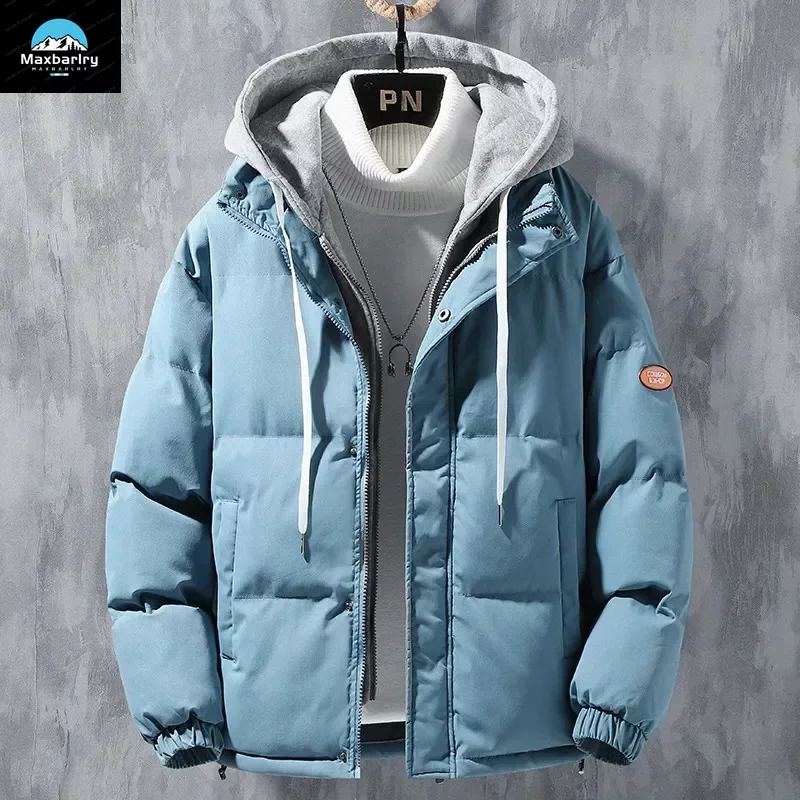 New 2023 Men's Casual Thick Fleece Puffer Jacket Men Winter Windbreaker Waterproof Outdoor Jackets Fashion Parkas New Streetwear