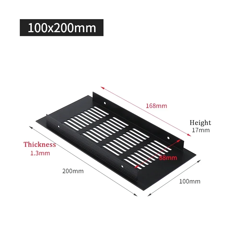 Air vent grille 100mm aluminum alloy rectangular cabinet wardrobe air vent grille ventilation-cover 100mm*150/200/225/250/300/350/400mm