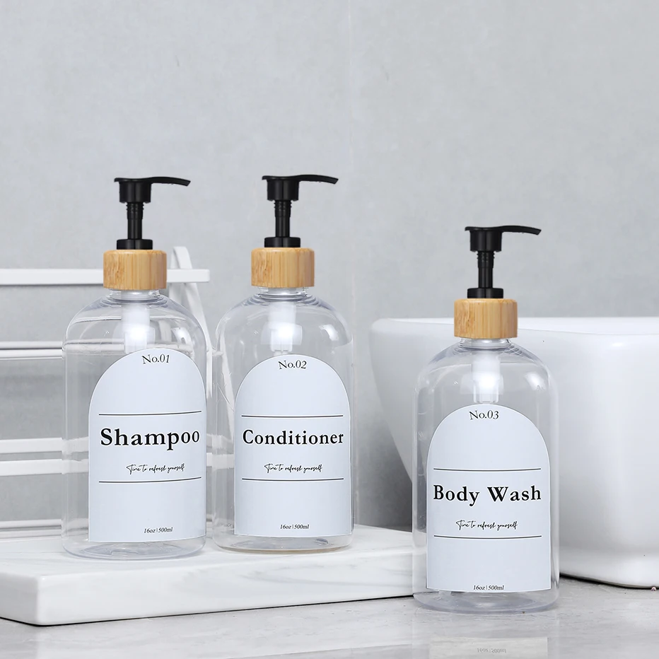 Pump Soap Dispenser Removable Waterproof label Bathroom Shampoo and Conditioner Soap Bottle Unique Bottle Stickers soap dispenser refillable bottle soap dispenser bottle refillable plastic bottles