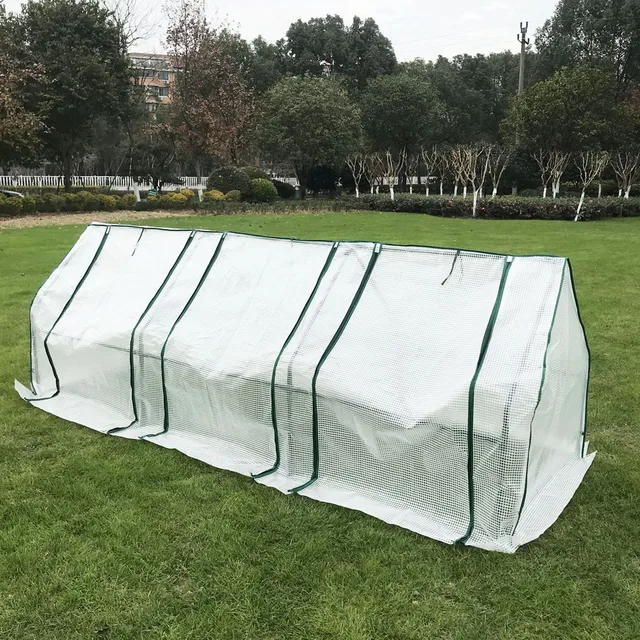 Mini Cloche Üvegház Cipzáras Ajtókkal Hordozható Palánta Cipzárral Ellátott Acél Huzalkeret Pvc Fedezetével - Image 4
