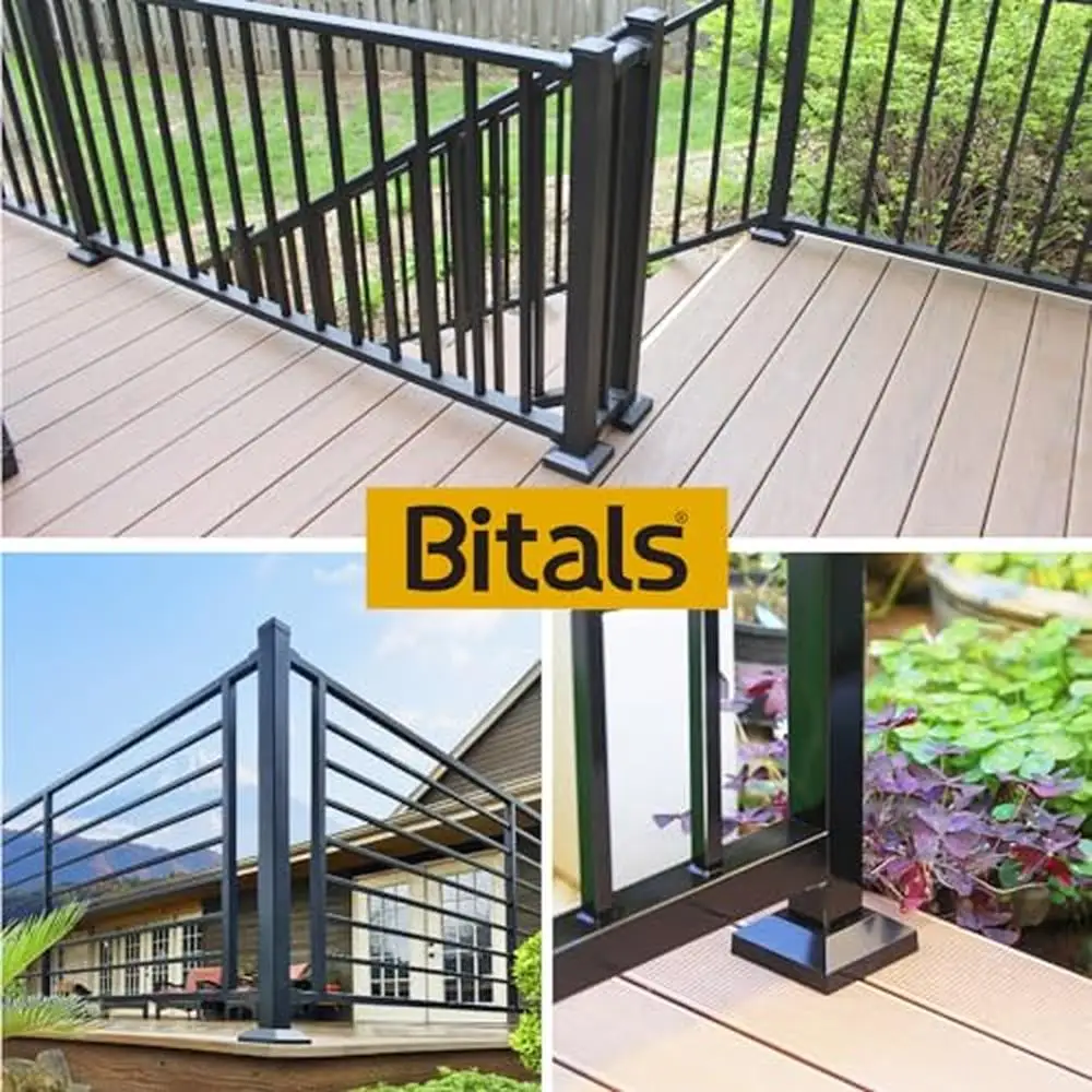 Aluminum Split Design Post Base Cover Bracket Stairs Deck Mounting 8pack)