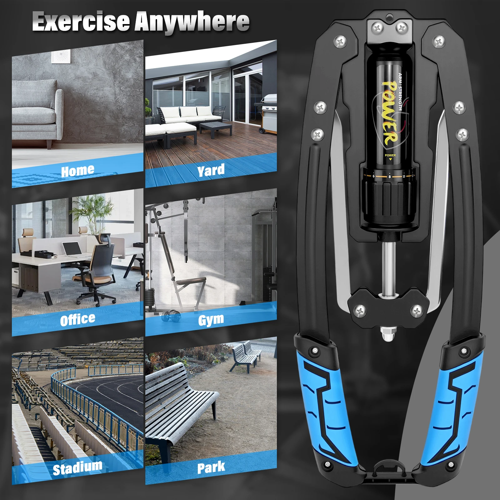 man som utför armträning med hydraulisk kraftvridare