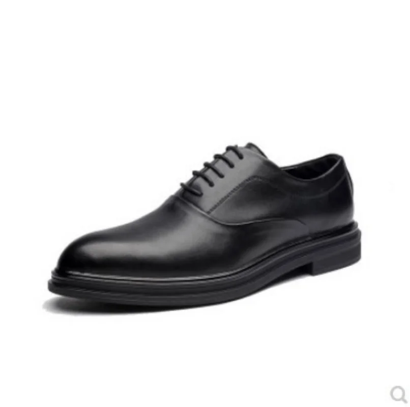 Mens Leather Dress Shoes British Pointed Toe Business Leather Shoes Fashion Casual Black Large Size 38-47 Formal Shoes Office Worker Men's