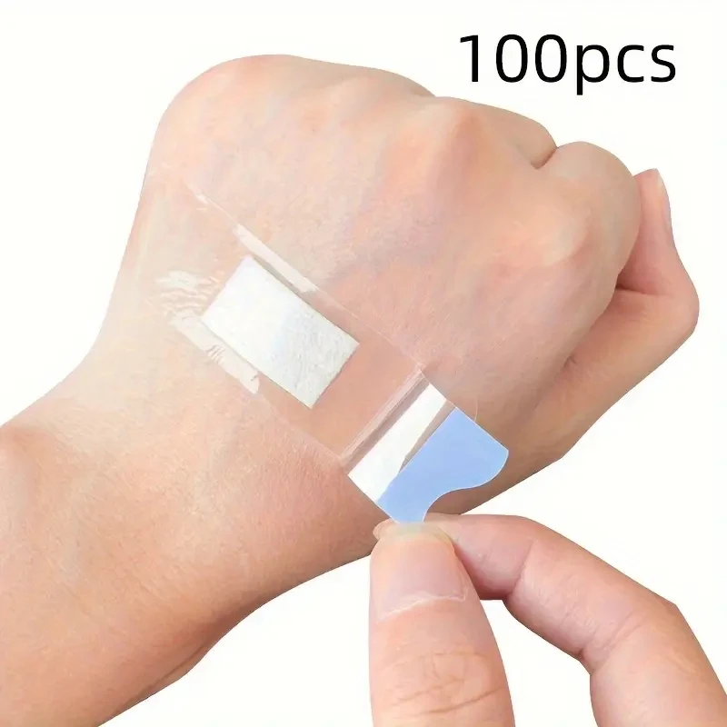 Wound Bandage 100pcs Waterproof Breathable Adhesive Bandages Dressings Multi-Scenario Use Bathing Swimming Outdoor Activities
