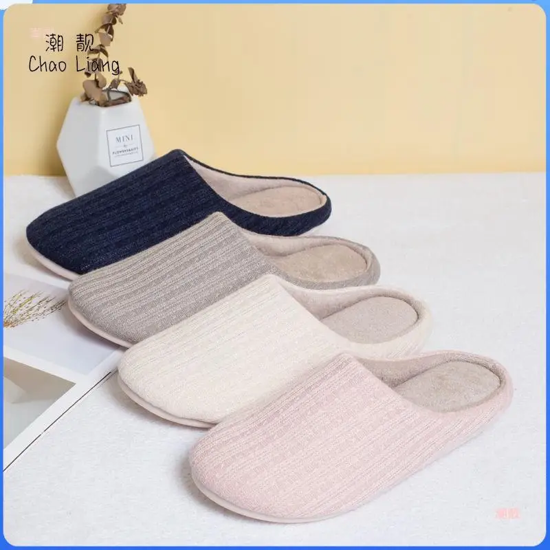 

CO328style slippers household cotton new warm and silent home indoor floor couple autumn and winter soft bottom anti-slip co