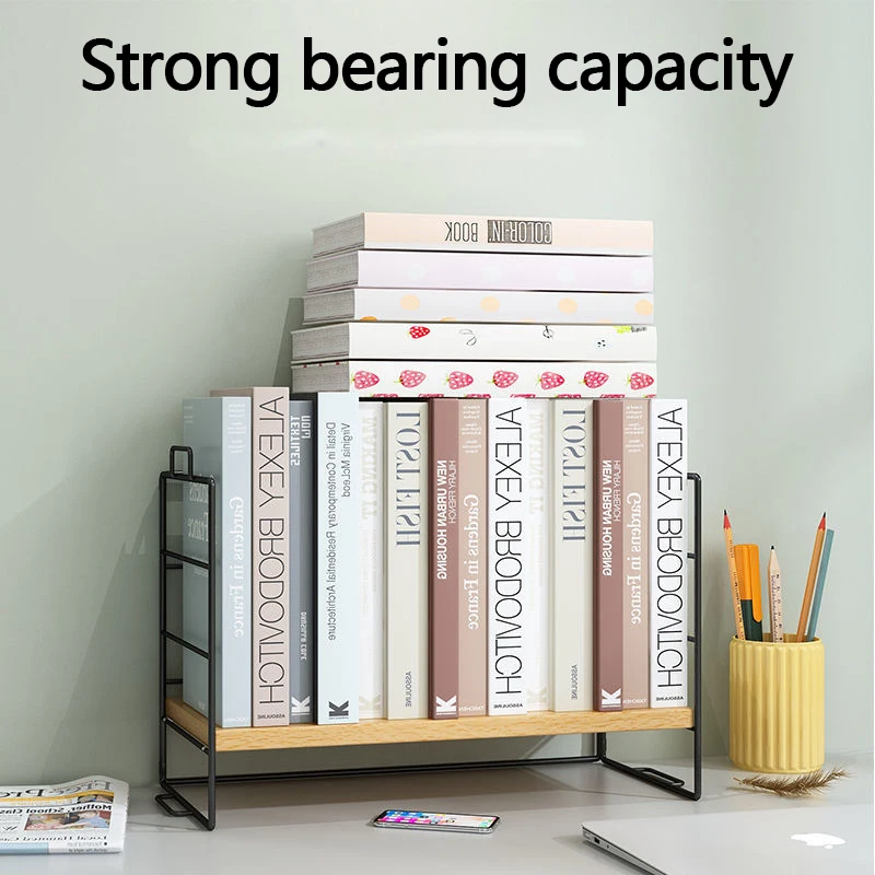 2 Layers Desktop Bookshelf Desk Organizer Book Magazine Stand Shelf Rack Bookcase Stationery Storage Holder office Accessories