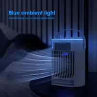 Mini climatiseur portable USB, ventilateur sans pales 3 vitesses, 5 lumières de nuit blanches, OEM, pour la maison, le bureau, les hôtels, en plastique 2