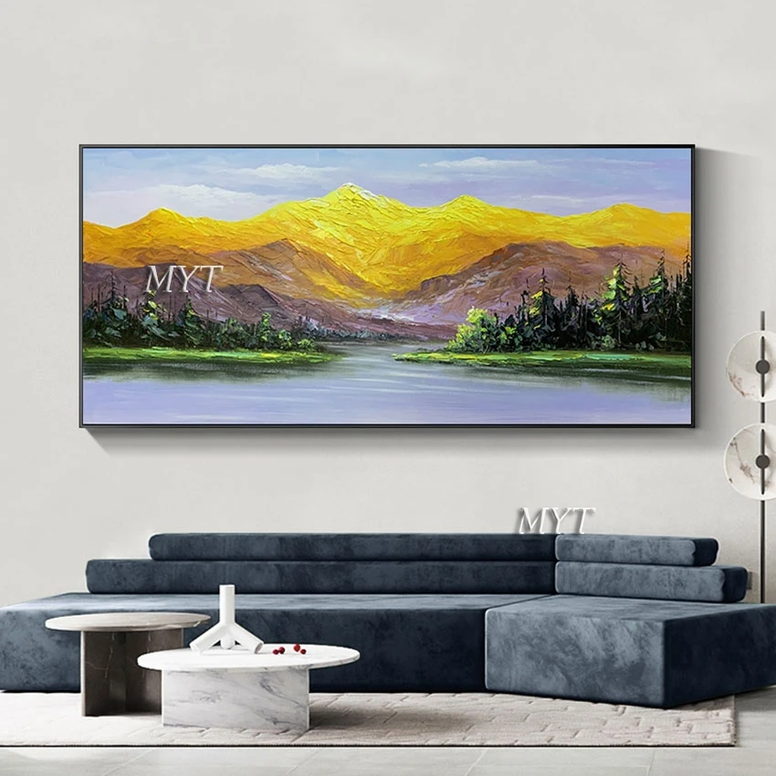 

Mountain Handmade Paintings Landscapes Art Drawing Abstract Canvas Artwork 3d Picture Beautiful Scenery Wall Unframed Decor