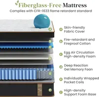 High-Quality Queen Mattress, 14 Inch Plush Hybrid Mattresses with Cool Gel Memory Foam Technology - Fiberglass-Free Design 2