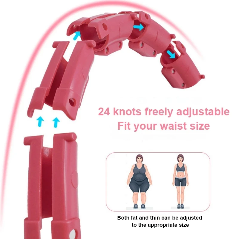 24 Section Adjustable Massage Fitness Hoop Abdominal Thin Waist Exercise Detachable Smart Sport Hoops Training Weight Loss