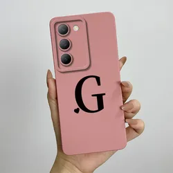 Cute Initial Letters Square Silicone Shockproof Back Cover Case for Vivo Y100 4G (TY - TYFEN1G)
