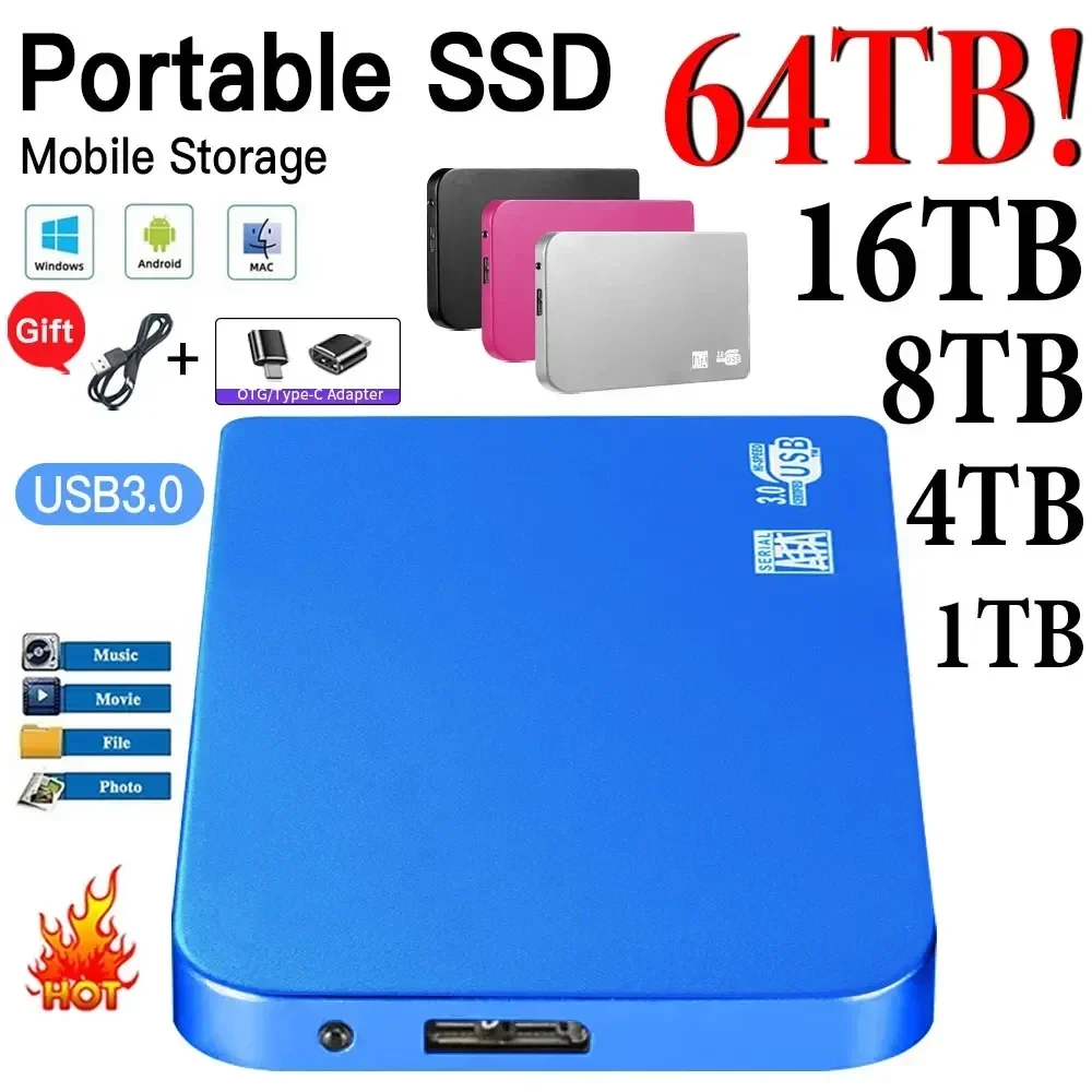

1TB Portable External solid state drive T7 2TB 64TB HDD Hard Drive USB 3.1 hard ssd 500GB External Hard Disk SSD for Laptop Mac
